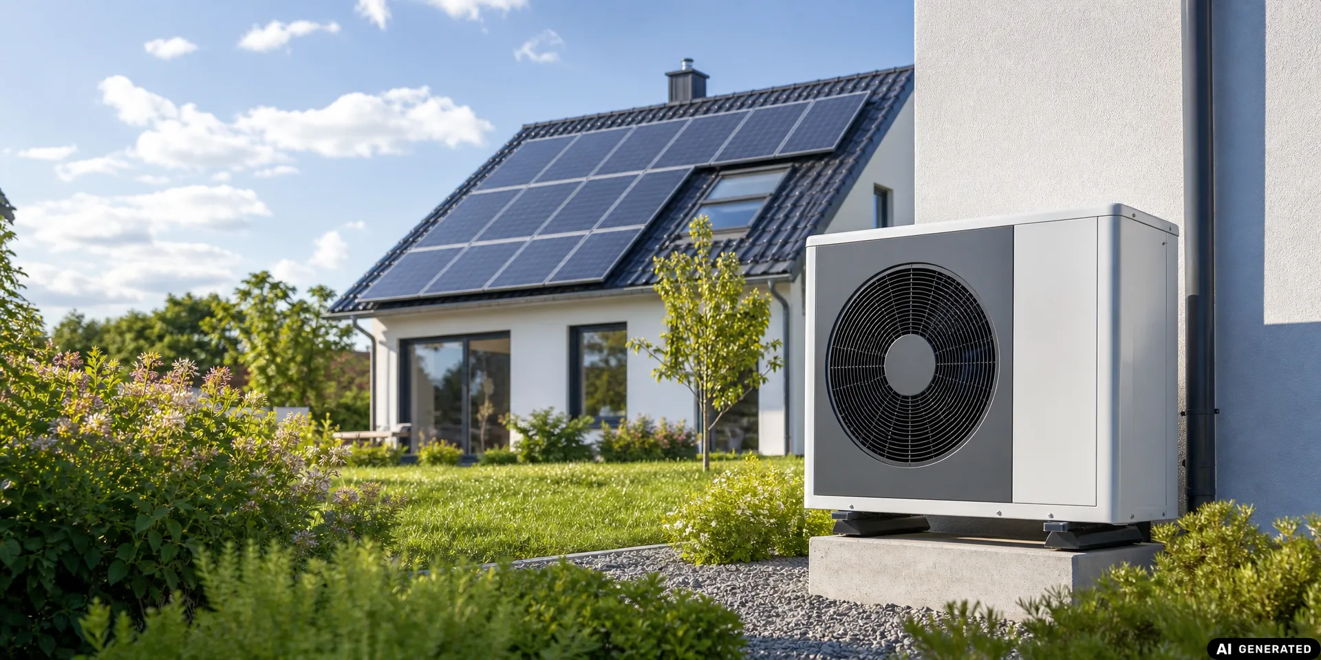 Symbolbild zu Photovoltaik und Wärmepumpe kombinieren: So senken Sie Strom- und Heizkosten