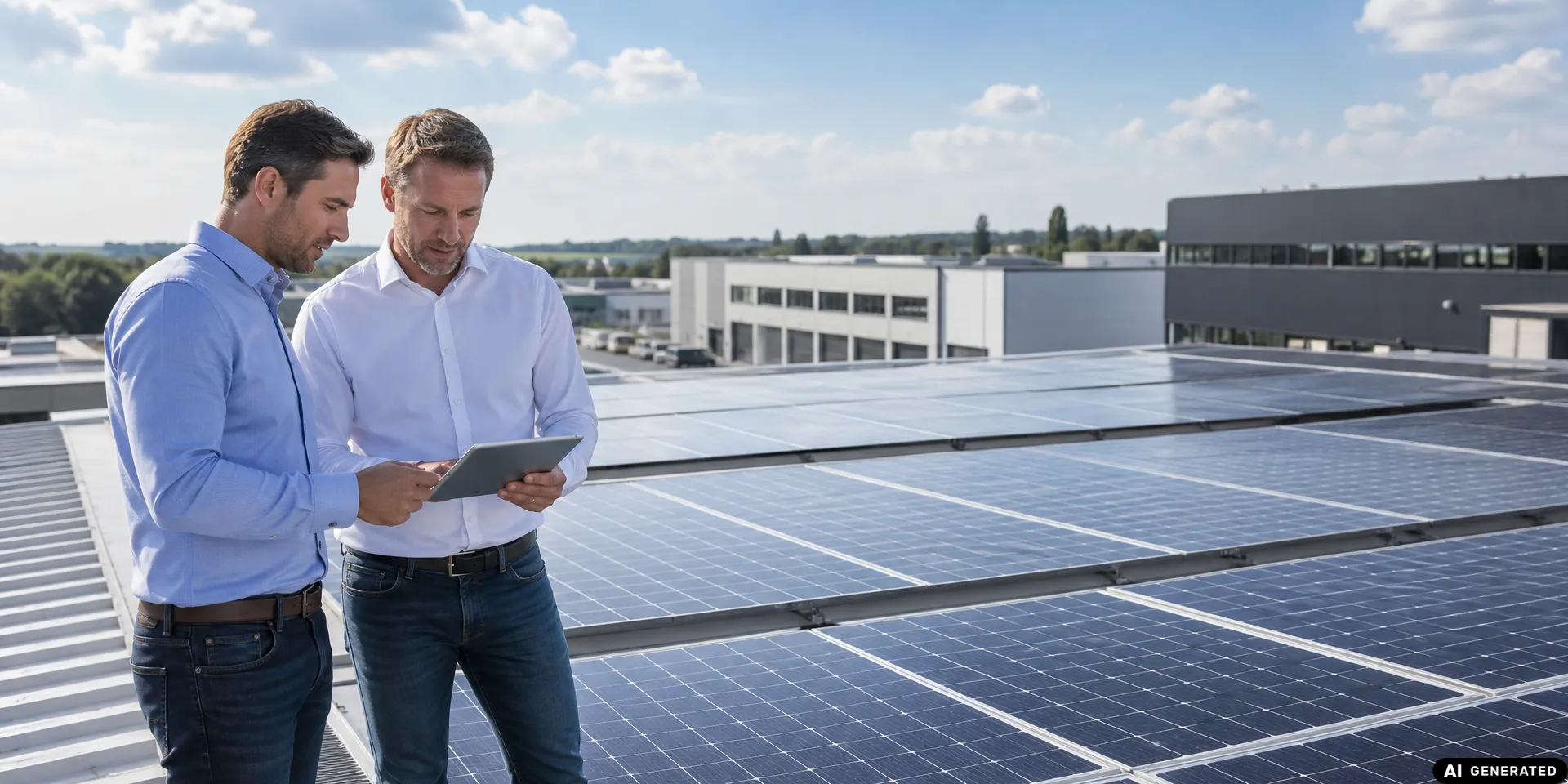 Symbolbild zu Photovoltaik für Unternehmen: Wann sich Solar auf dem Firmendach rechnet