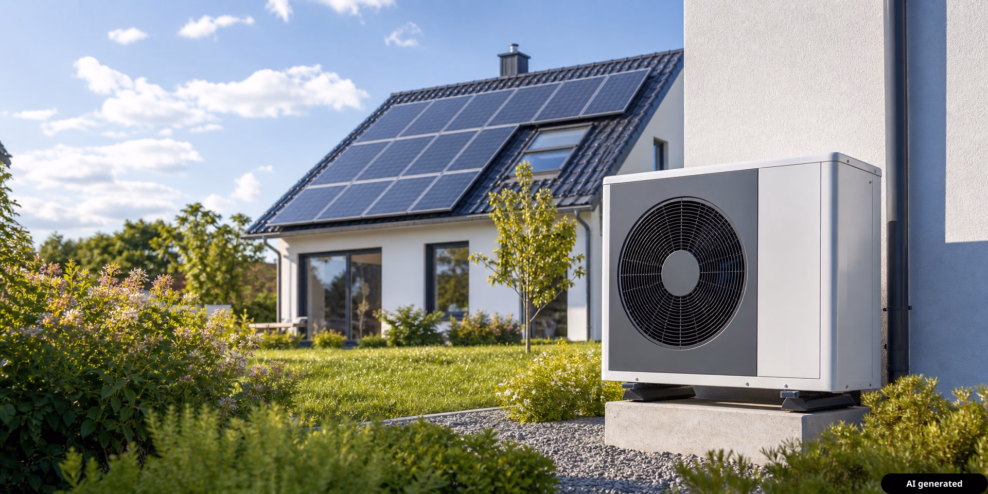 Symbolbild zu Photovoltaik und Wärmepumpe kombinieren: So senken Sie Strom- und Heizkosten